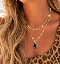 Load image into Gallery viewer, DOUBLE SIDED♥LARGE ♥ RAVING HEART ♥ PEARL & BLACK ♥ GOLD
