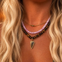Load image into Gallery viewer, ••TOP SELLER•• TIGERS EYE HEART•• DETATCHABLE ••GEMSTONE NECKLACE