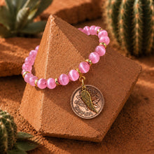 Load image into Gallery viewer, LUCKY PENNY BRACELET ⫸PINK SELENITE 💖