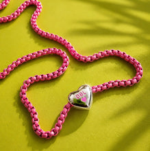 Load image into Gallery viewer, LAST ONE••SALE•• SILVER•• ELECTRIC LOVE 🖤HEART NECKLACE