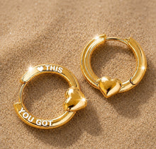 Load image into Gallery viewer, ••NEW••YOU GOT THIS ♥ HEART♥ HOOPS (double sided)