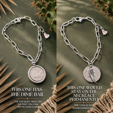 Load image into Gallery viewer, ••NEW•• DIMES FROM HEAVEN✨ SILVER PAPERCLIP✨ BRACELET