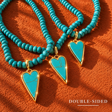 Load image into Gallery viewer, ••TOP SELLER•• TURQUOISE HEART •• DETCHABLE •• GEMSTONE NECKLACE