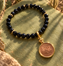 Load image into Gallery viewer, ••NEW•• BLACK ONYX 🖤 DIME & PENNY ✨GEMSTONE LOCKET BRACELET