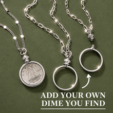 Load image into Gallery viewer, ••SILVER•• DIME 🖤LOCKET NECKLACE