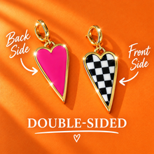 Load image into Gallery viewer, ••NEW•• CHECK ME OUT ⚡️CHECKER HEART-NECKLACE (double-sided)
