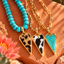 Load image into Gallery viewer, ••ONE OF A KIND•• TURQOISE + ANIMAL PRINT ⚡️NECKLACE