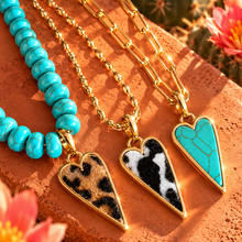 Load image into Gallery viewer, ••ONE OF A KIND•• TURQOISE + ANIMAL PRINT ⚡️NECKLACE