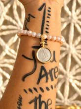 Load image into Gallery viewer, ••NEW•• PINK MOONSTONE 🌙DIME BRACELET