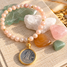 Load image into Gallery viewer, ••NEW•• PINK MOONSTONE 🌙DIME BRACELET