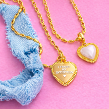 Load image into Gallery viewer, **LAST ONE** I TRUST MY INTUITIONš¤PEARL HEART NECKLACE ** (double sided)**