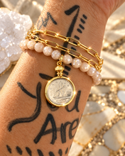 Load image into Gallery viewer, ••NEW•• PINK MOONSTONE 🌙DIME BRACELET