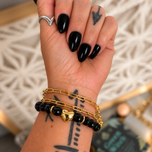 Load image into Gallery viewer, ••NEW•• HAPPY HEART 🖤 GEMSTONE LAYERING BRACLETES