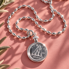 Load image into Gallery viewer, ••SILVER•• DIME 🖤LOCKET NECKLACE