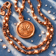 Load image into Gallery viewer, ••NEW•• RUSTIC ROSE GOLD PENNY LOCKET ✨ NECKLACE