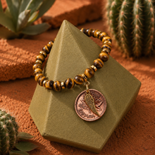 Load image into Gallery viewer, ••NEW•• TIGERS EYE ⚡️LUCKY PENNY BRACELET