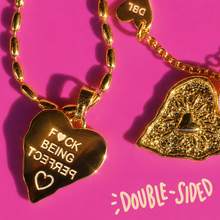 Load image into Gallery viewer, Fš¤CK BEING PERFECT ā¢ā¢MANTRA NECKLACE (double sided)