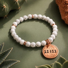 Load image into Gallery viewer, ••last one • 11:11 WHITE HOWLITE LUCKY PENNY BRACELET