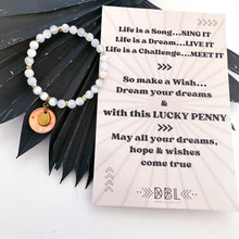 Load image into Gallery viewer, LUCKY PENNY BRACELET♥- SELANITE - STONE OF ANGELS
