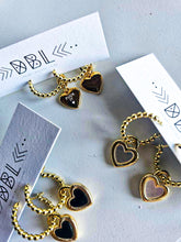 Load image into Gallery viewer, ••coming soon•• DOUBLE SIDED HEART CHARM HOOPS by : DBL
