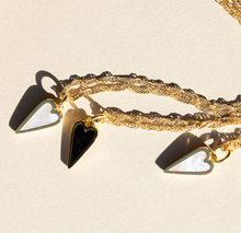 Load image into Gallery viewer, 2 in 1 🖤 GOLD 🖤PEARL &amp; BLACK ONYX 🖤 HEART NECKLACE
