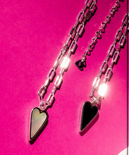 Load image into Gallery viewer, **COMING 🔜 💚**SILVER 🩷BALANCED HEART ⫸DBL double sided necklace
