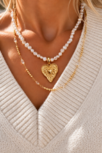 Load image into Gallery viewer, ••NEW•• FUCK BEING PERFECT 🤩 PEARL HEART NECKLACE
