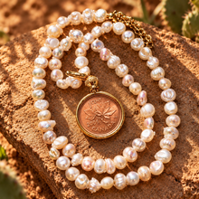 Load image into Gallery viewer, ••NEW•• DIME &amp; PENNY - PEARL CHARM ✨NECKLACE
