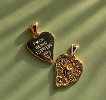 Load image into Gallery viewer, ••NEW•• FUCK BEING PERFECT 🤩 PEARL HEART NECKLACE
