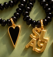 Load image into Gallery viewer, ••ONE OF A KIND•• BLACK ONYX HEART + BLACK ONYX GEMSTONE NECKLACE ✨

