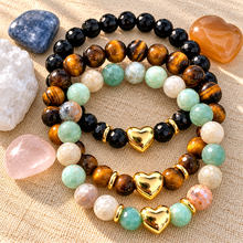 Load image into Gallery viewer, ••NEW•• HAPPY HEART 🖤 GEMSTONE LAYERING BRACLETES
