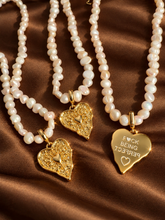 Load image into Gallery viewer, ••NEW•• FUCK BEING PERFECT 🤩 PEARL HEART NECKLACE
