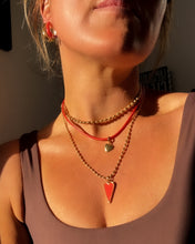 Load image into Gallery viewer, TAKE UP SPACE ♥ RED HEART ♥ MANTRA NECKLACE
