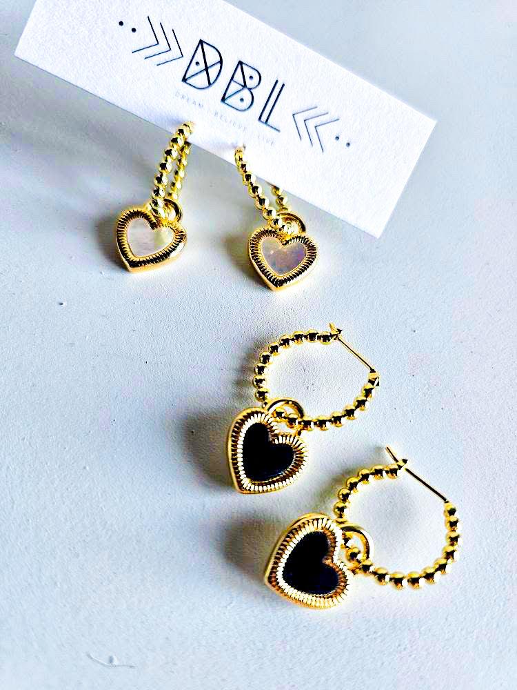 ••coming soon•• DOUBLE SIDED HEART CHARM HOOPS by : DBL