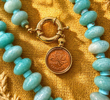 Load image into Gallery viewer, ••NEW•• TURQOISE 🩷BE BOLD charm necklace
