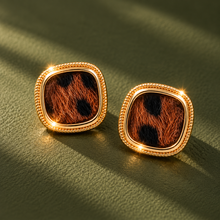 Load image into Gallery viewer, ••NEW•• WILD CHILD ⚡️ANIMAL PRINT SQUARE EARRINGS

