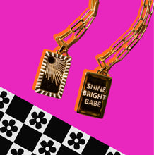 Load image into Gallery viewer, SHINE BRIGHT BABE ⫸DOUBLE SIDED SUN☼ DBL MANTRA NECKLACE ☼
