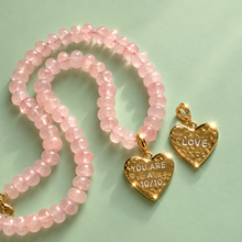 Load image into Gallery viewer, ••ONE OF A KIND•• LOVE HEART + ROSE QUARTZ GEMSTONE NECKLACE ✨
