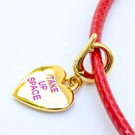 TAKE UP SPACE ❤️RED HEART❤️ MANTRA NECKLACE