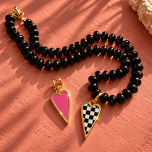 Load image into Gallery viewer, ••ONE OF A KIND•• ￼CHECKER HEART + BLACK ONYX✨

