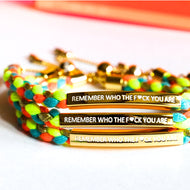 REMEMBER WHO THE F🩷CK YOU ARE •• MANTRA BRACELET