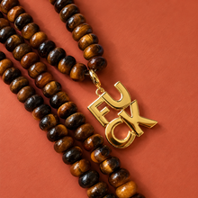 Load image into Gallery viewer, ••ONE OF A KIND•• FUCK + TIGERS EYE NECKLACE ✨
