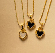MINI ⫸OG PEARL HEART 🖤 DOUBLE SIDED⫸NECKLACE