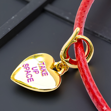 Load image into Gallery viewer, TAKE UP SPACE ♥ RED HEART ♥ MANTRA NECKLACE
