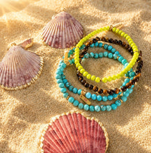 Load image into Gallery viewer, ••NEW•• MINI TURQUOISE &amp; TIGERS EYE •• LAYERING BRACLETES
