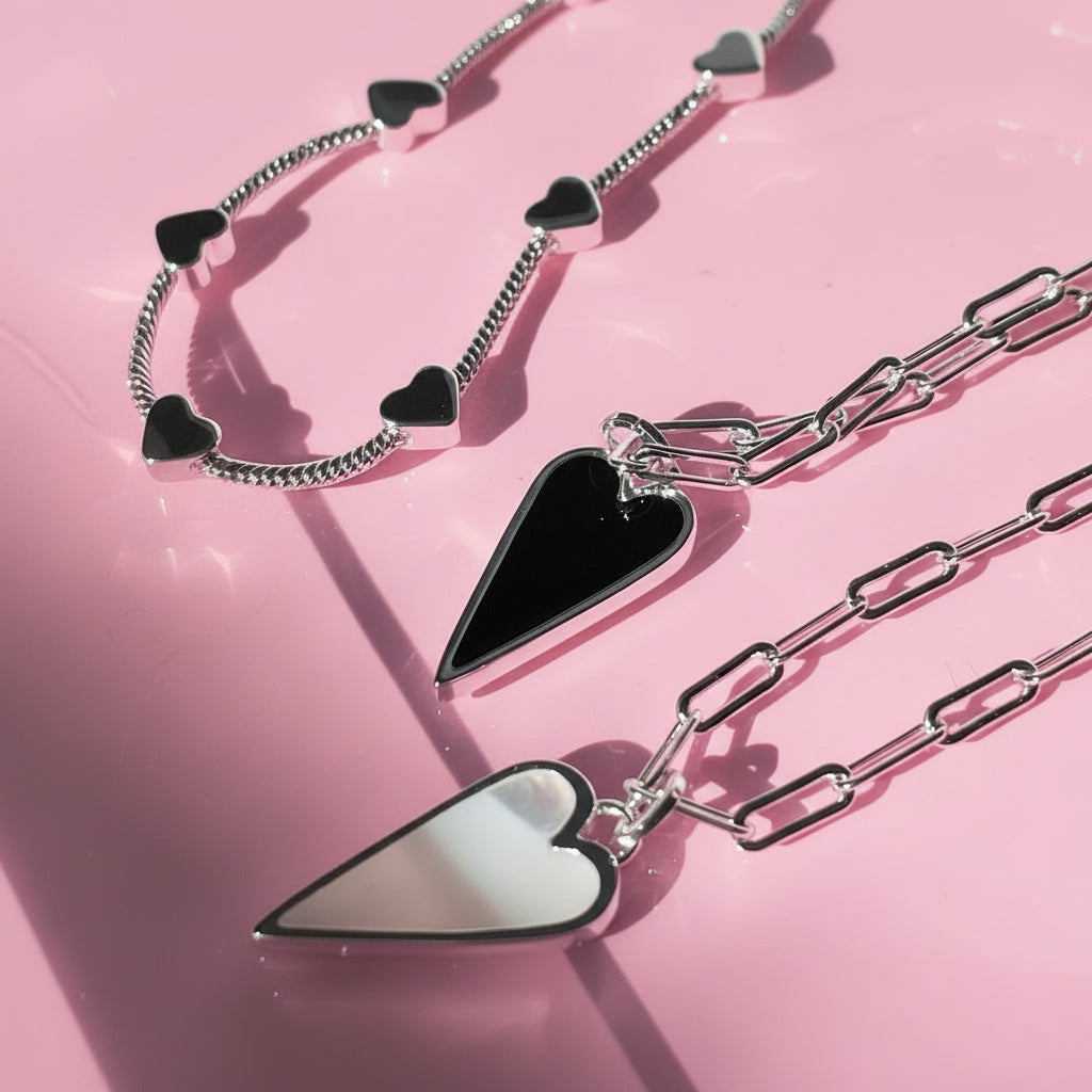 DOUBLE SIDED 🖤PEARL & BLACK ONYX 🖤 silver