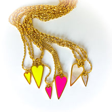 Load image into Gallery viewer, ••NEW••MINI  💕DOUBLE SIDED HAPPY 🩷HEART💛Necklace
