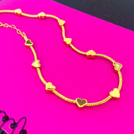 GOLD ⫸LINKS OF LOVE 🧡 DBL HEART CHOKER🧡🩷💜