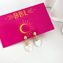 Load image into Gallery viewer, PEARL HEART NECKLACE &amp; EARRINGS ⫸HAND CARVED
