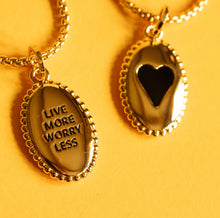Load image into Gallery viewer, LIVE MORE 🖤WORRY LESS 🖤MANTRA NECKLACE
